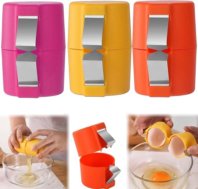 3PCS Egg Shell Opener, Egg Cracker Egg Peeler Egg Separator for Raw Eggs, Hard Boiled Egg Peeler Tool