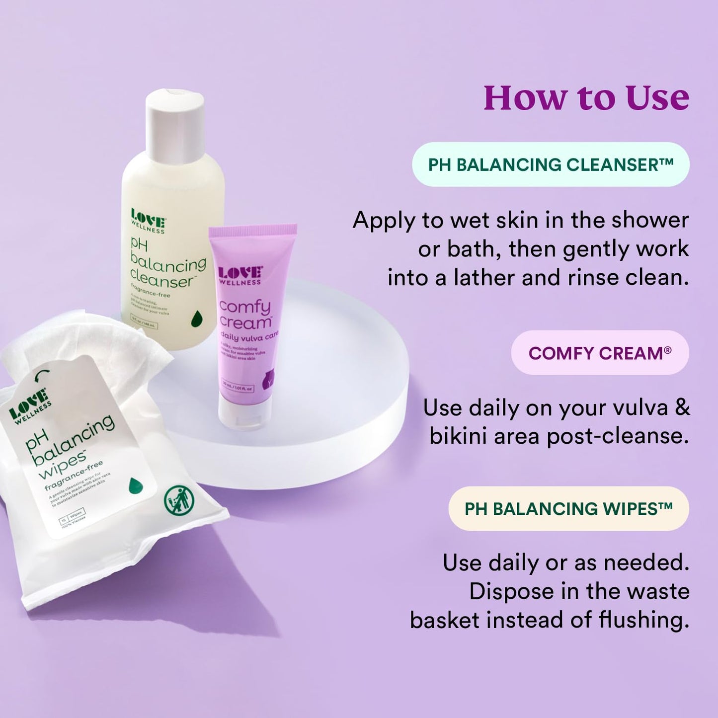 Love Wellness pH Balancing Cleanser | Feminine Vaginal Wash | Fragrance-Free