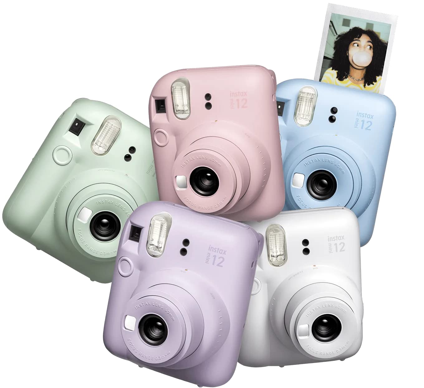 Fujifilm Instax Mini 12 Instant Camera Clay White + Fuji Film Value Pack (40 Sheets) + Shutter Accessories Bundle, Incl.