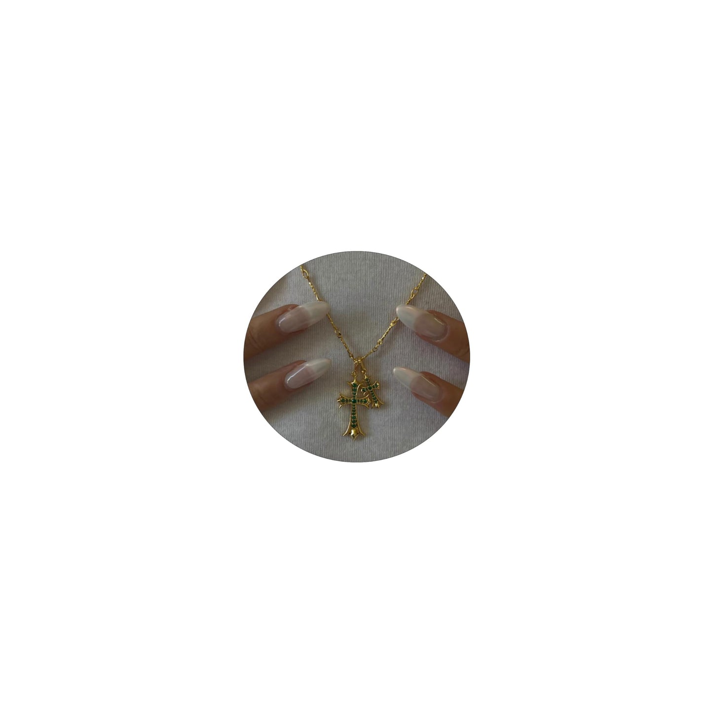 Cross Necklace 14K Gold/Silver Plated Double Cross Pendant Necklace
