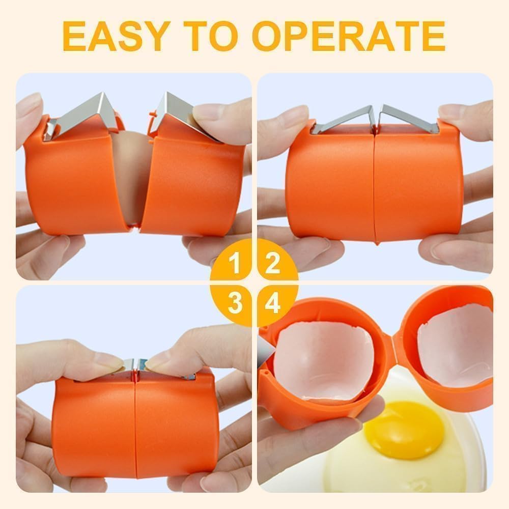 3PCS Egg Shell Opener, Egg Cracker Egg Peeler Egg Separator for Raw Eggs, Hard Boiled Egg Peeler Tool