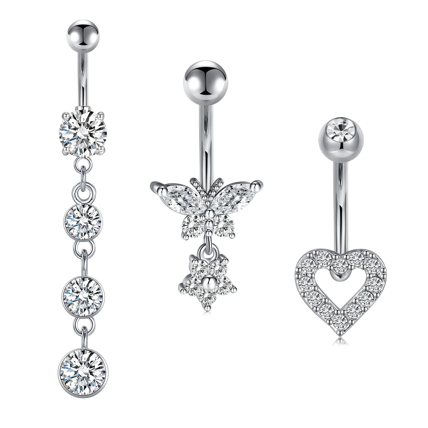 MODRSA Belly Button Ring Belly Rings Surgical Steel Belly Button Ring