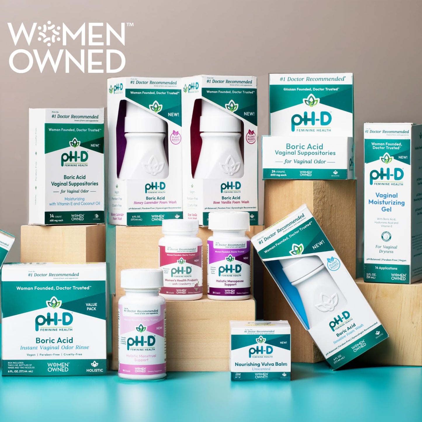 pH-D Feminine Health Support - Boric Acid Foam Wash - pH-Balanced, Paraben-Free, and Plant-based