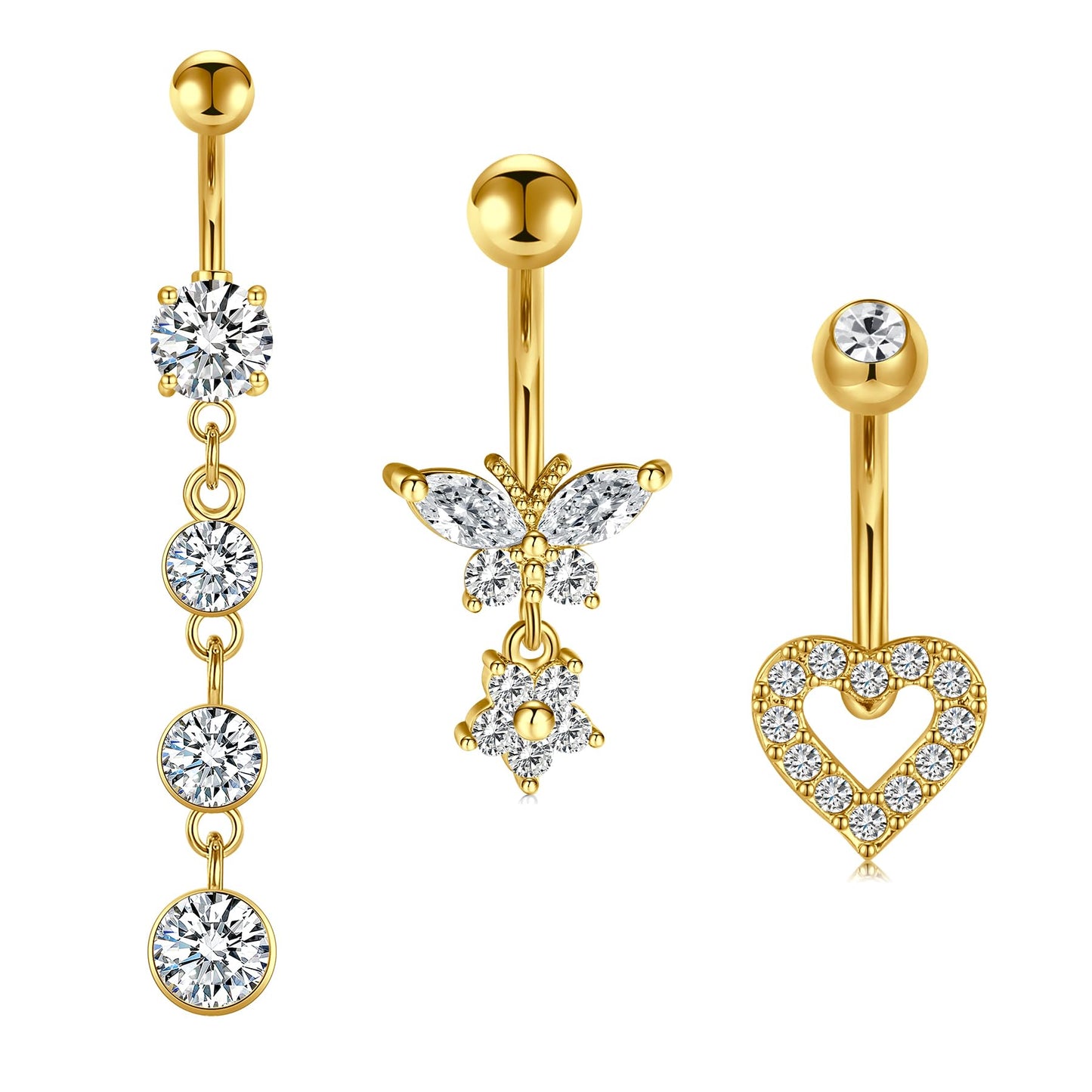 MODRSA Belly Button Ring Belly Rings Surgical Steel Belly Button Ring