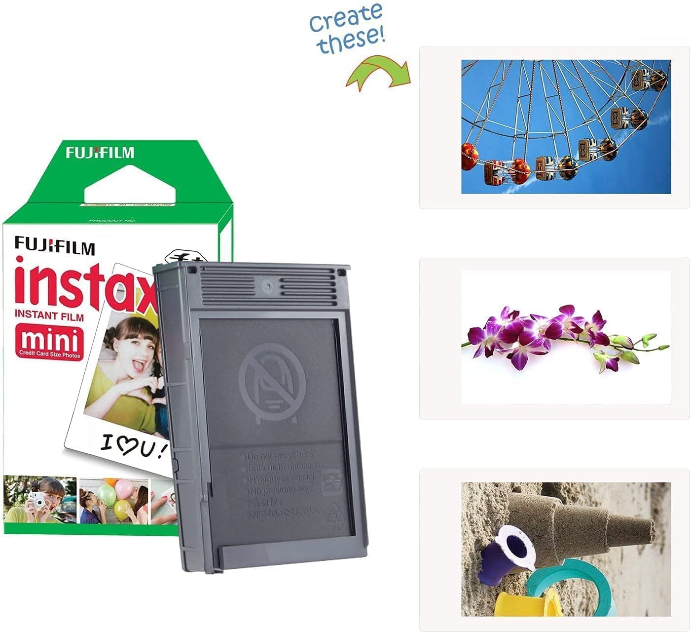 Fujifilm Instax Mini 12 Instant Camera Clay White + Fuji Film Value Pack (40 Sheets) + Shutter Accessories Bundle, Incl.