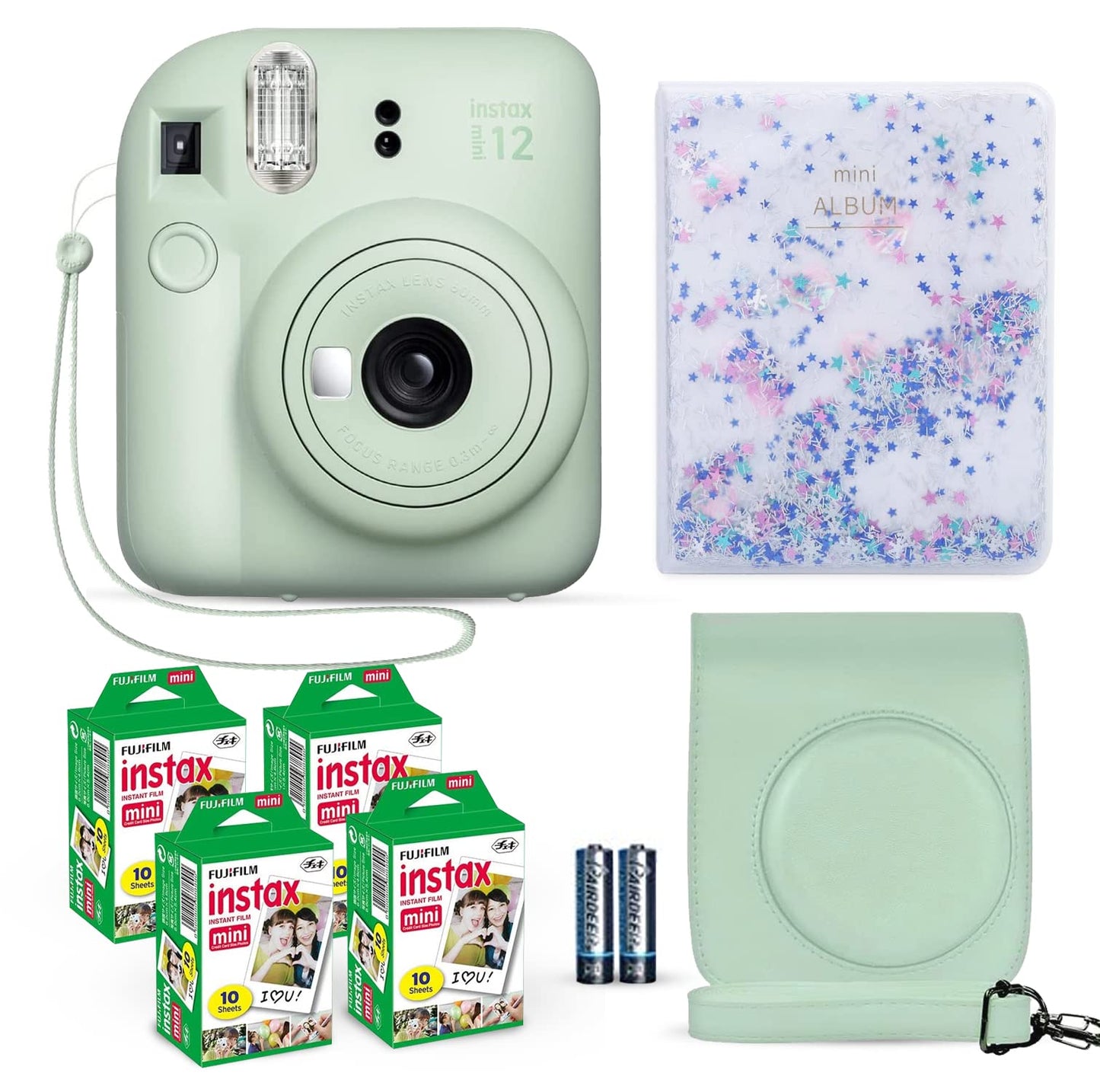 Fujifilm Instax Mini 12 Instant Camera Clay White + Fuji Film Value Pack (40 Sheets) + Shutter Accessories Bundle, Incl.