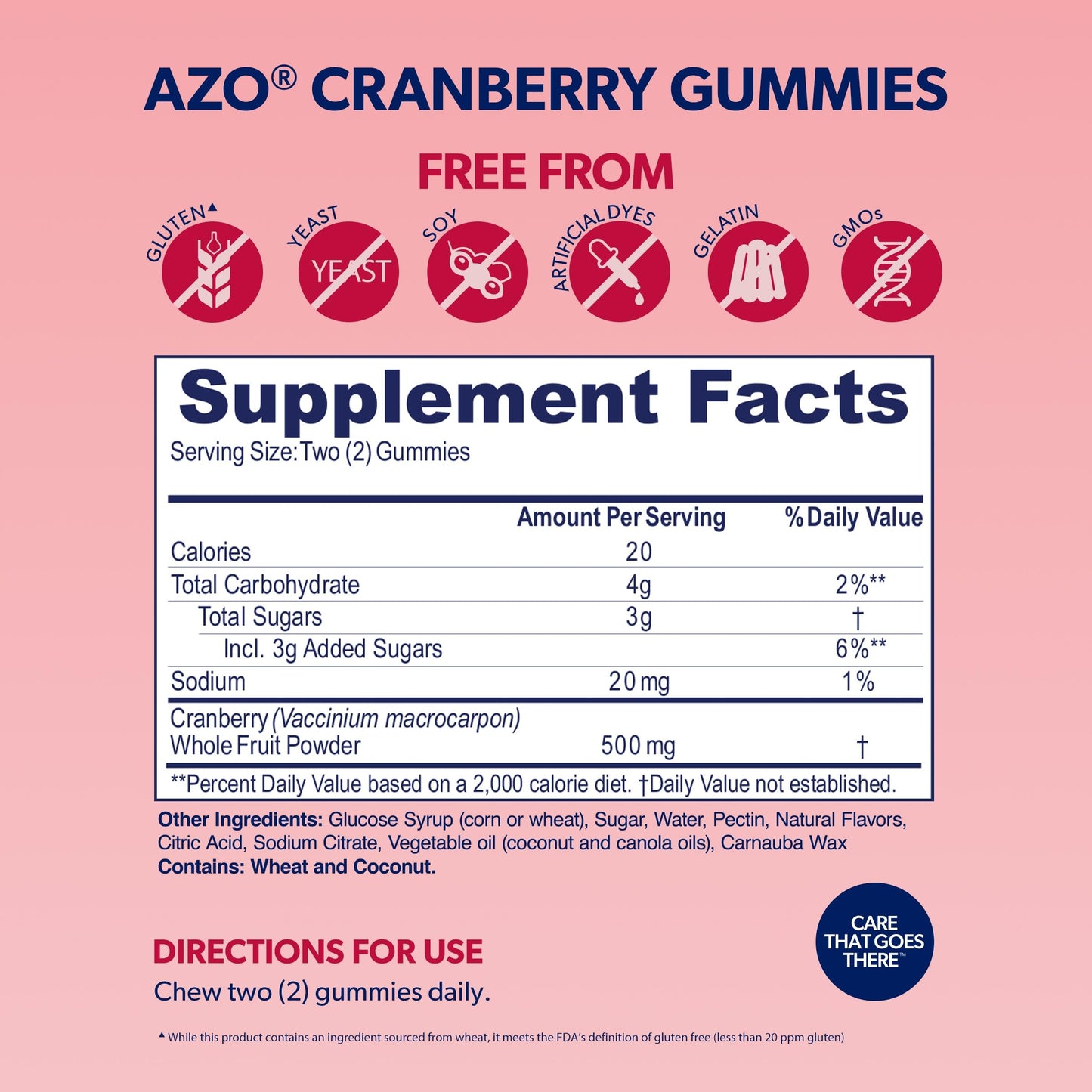 AZO Cranberry Urinary Tract Health Gummies Dietary Supplement