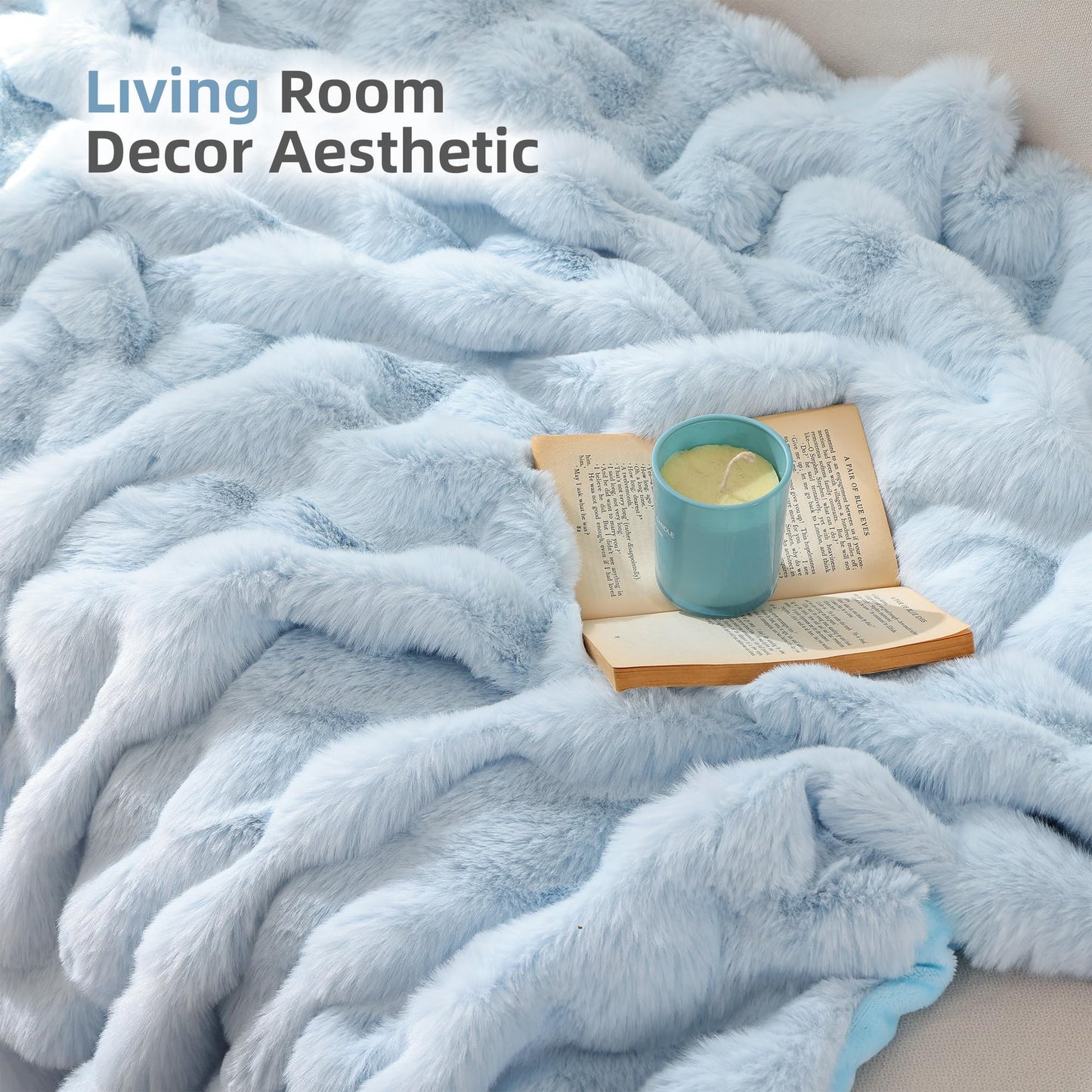 Smoofy Faux Fur Throw Blanket for Couch – Blush Pink Fluffy Cozy
