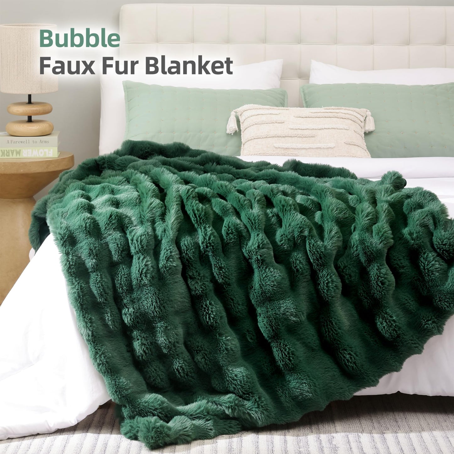 Smoofy Faux Fur Throw Blanket for Couch – Blush Pink Fluffy Cozy