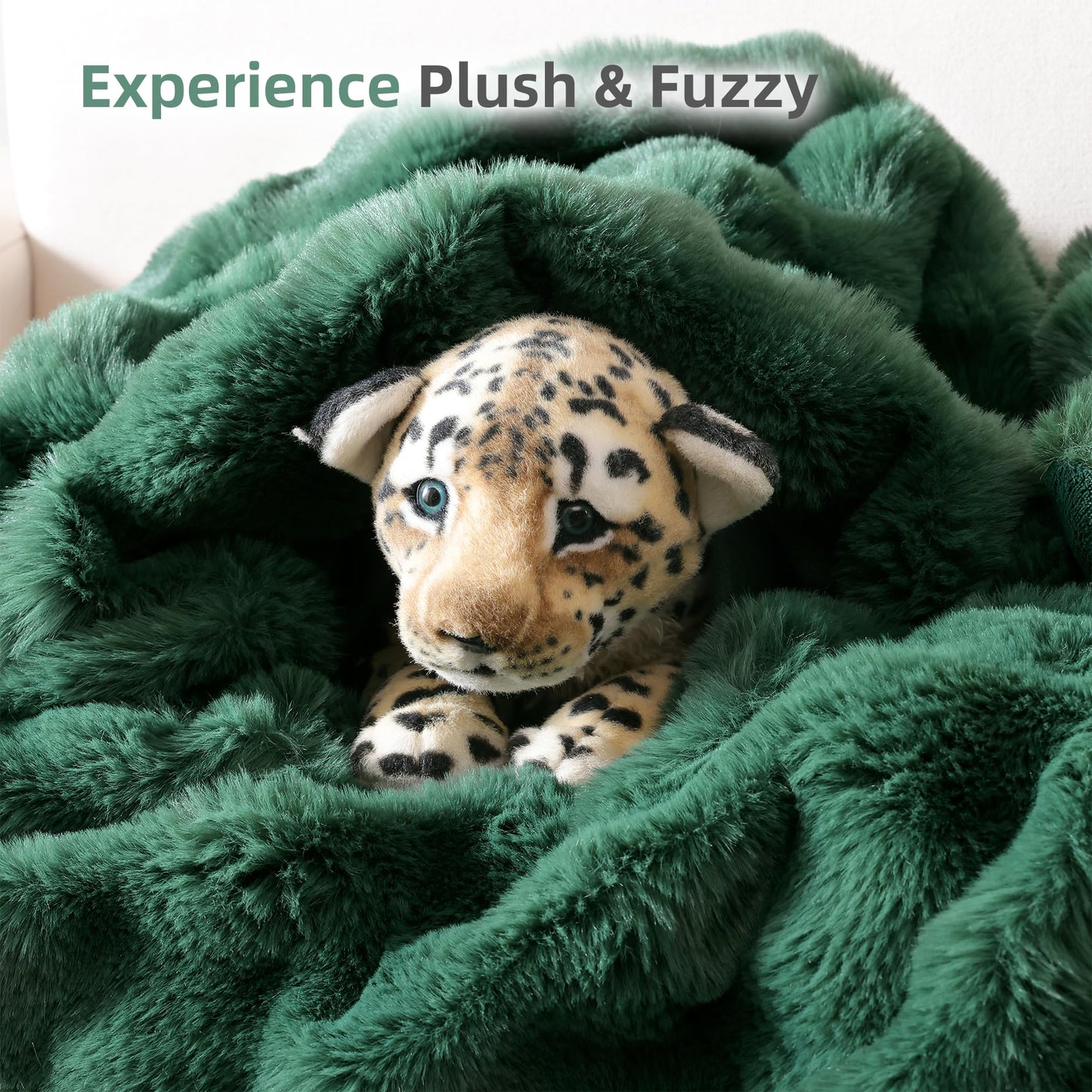 Smoofy Faux Fur Throw Blanket for Couch – Blush Pink Fluffy Cozy