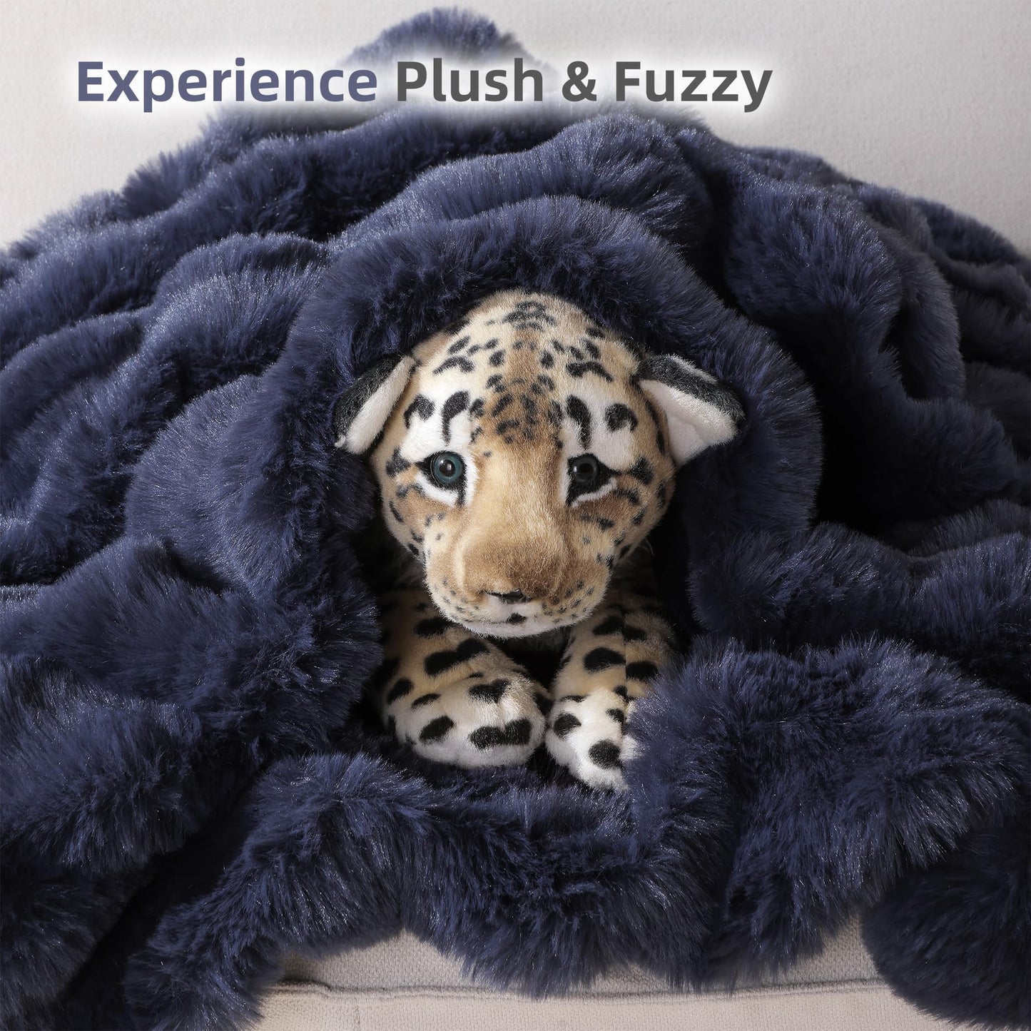 Smoofy Faux Fur Throw Blanket for Couch – Blush Pink Fluffy Cozy