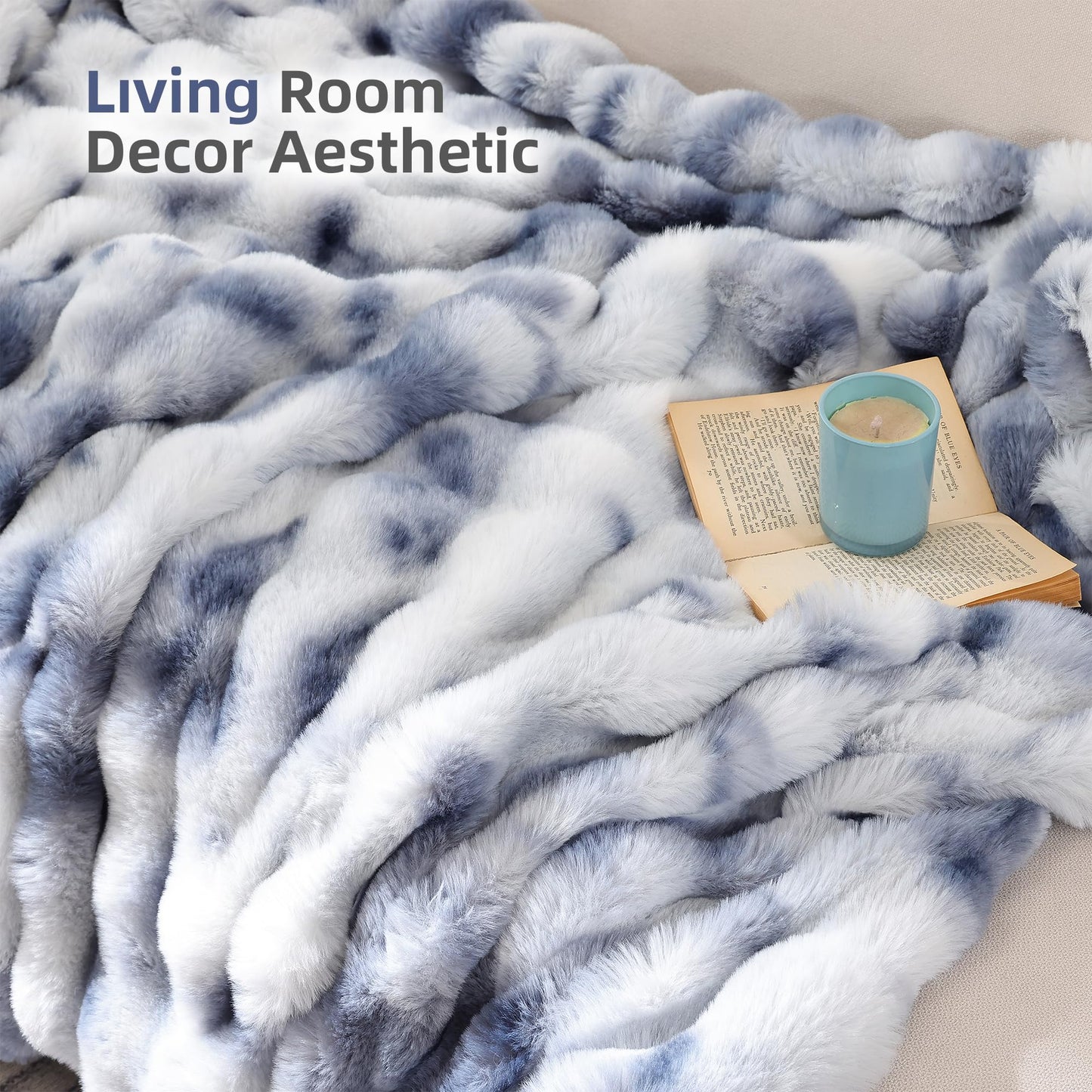 Smoofy Faux Fur Throw Blanket for Couch – Blush Pink Fluffy Cozy