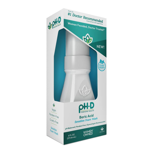 pH-D Feminine Health Support - Boric Acid Foam Wash - pH-Balanced, Paraben-Free, and Plant-based
